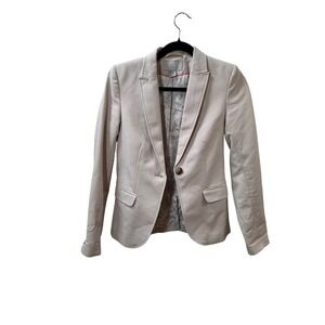 H&M Womens Blazer Size 4 Beige Neutral Business Career Jacket Classic Workwear
